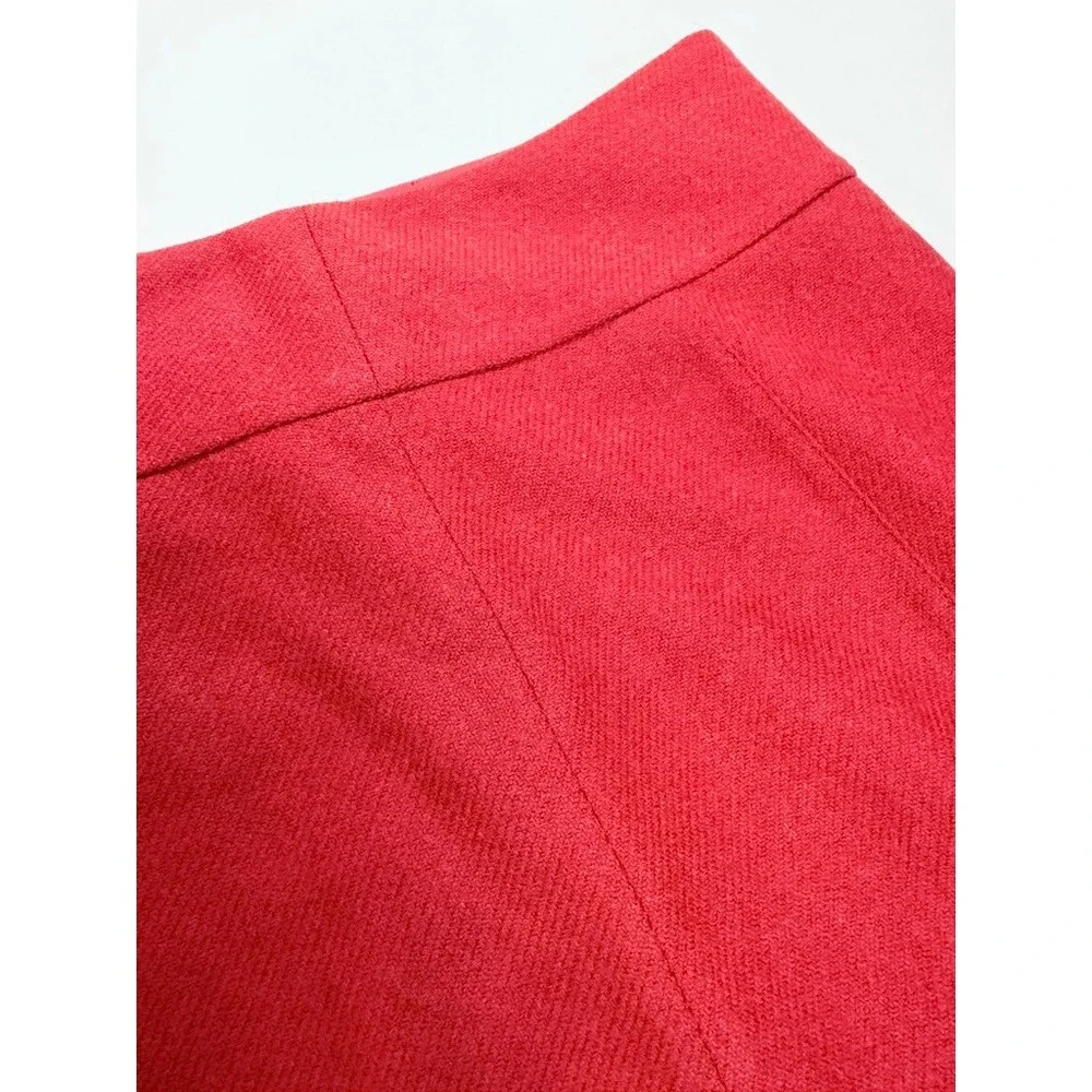 J.Crew Mini Skirt‎ Womens 6 Red Lambswool A-Line Seamed Lined Solid